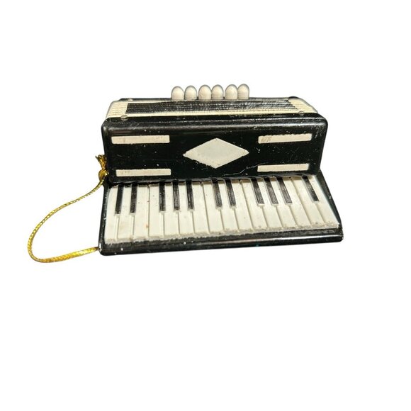 Vintage Wood Accordion Musical Instrument Christmas Ornament Rare - Picture 4 of 8
